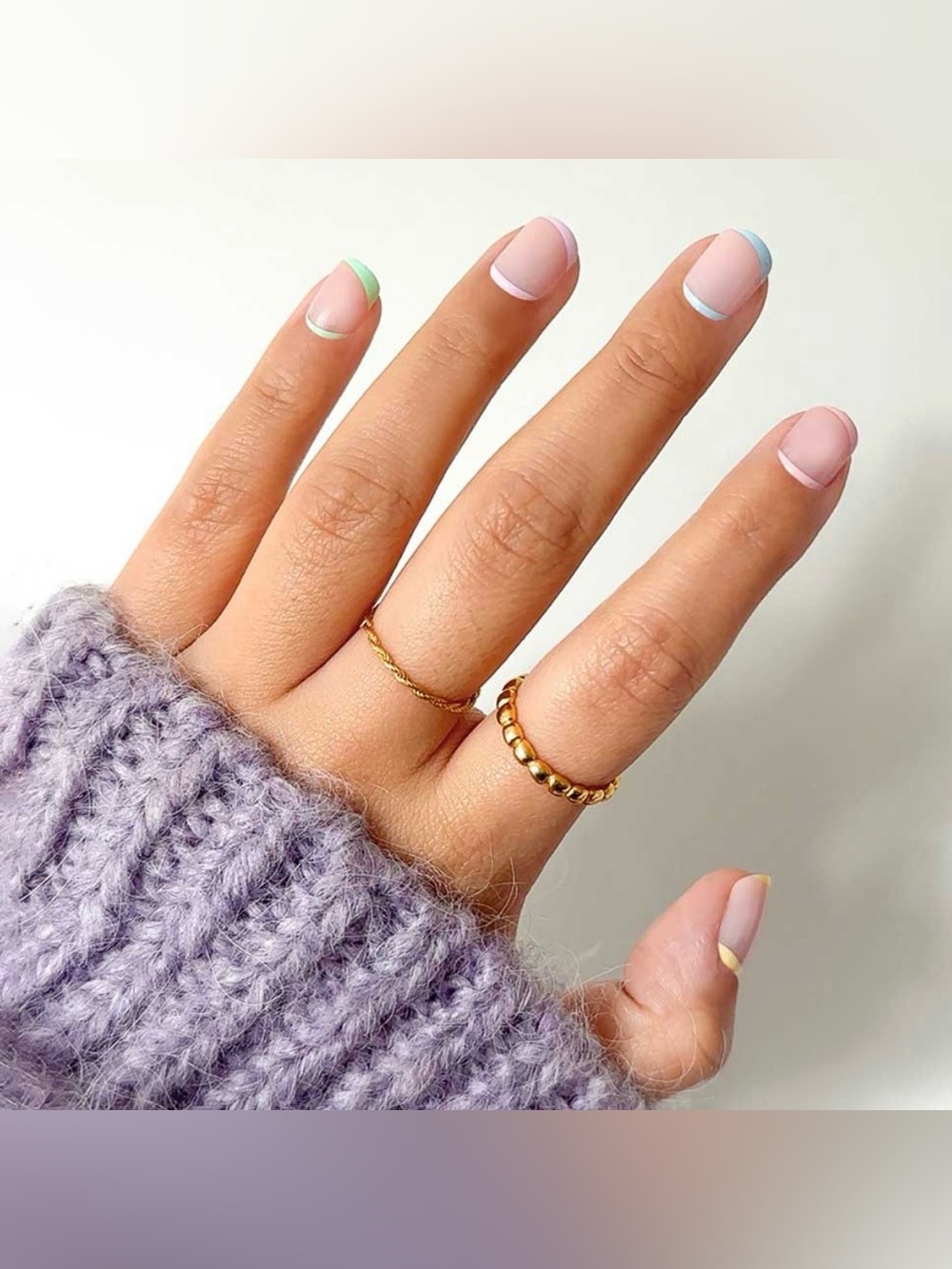 Glamnetic Pastel French Tip Press-On Nails - Tutti Frutti *NIB* (Discontinued)